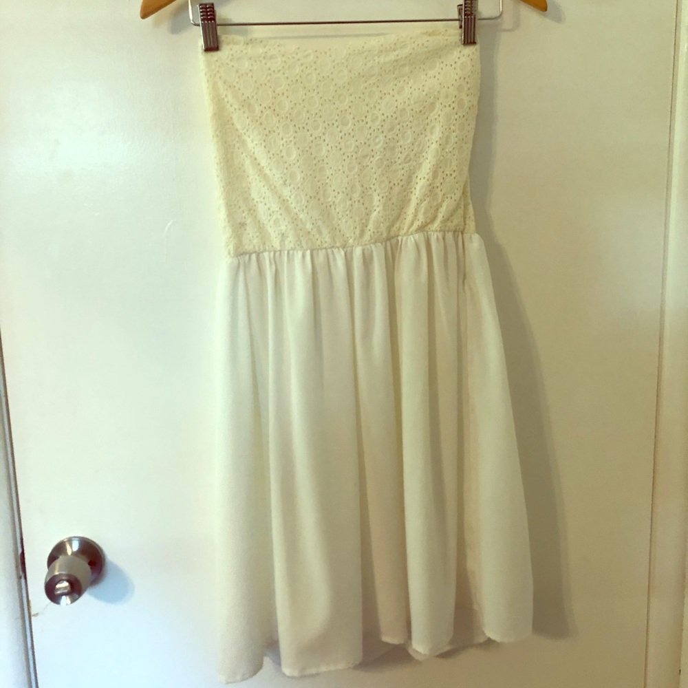 Strapless mini dress